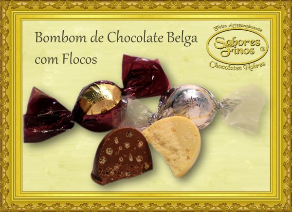 Bombom de Chocolate BELGA com Flocos 20g.